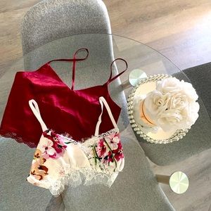 2 Pajama/Lingerie Tops! Satin & Lace ♥️♠️